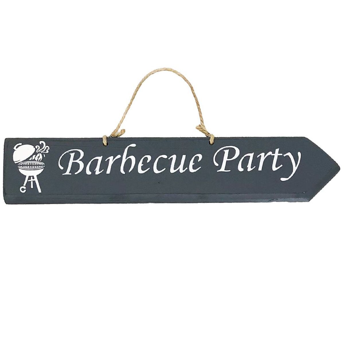 Pancarte en bois - Barbecue Party - Anthracite