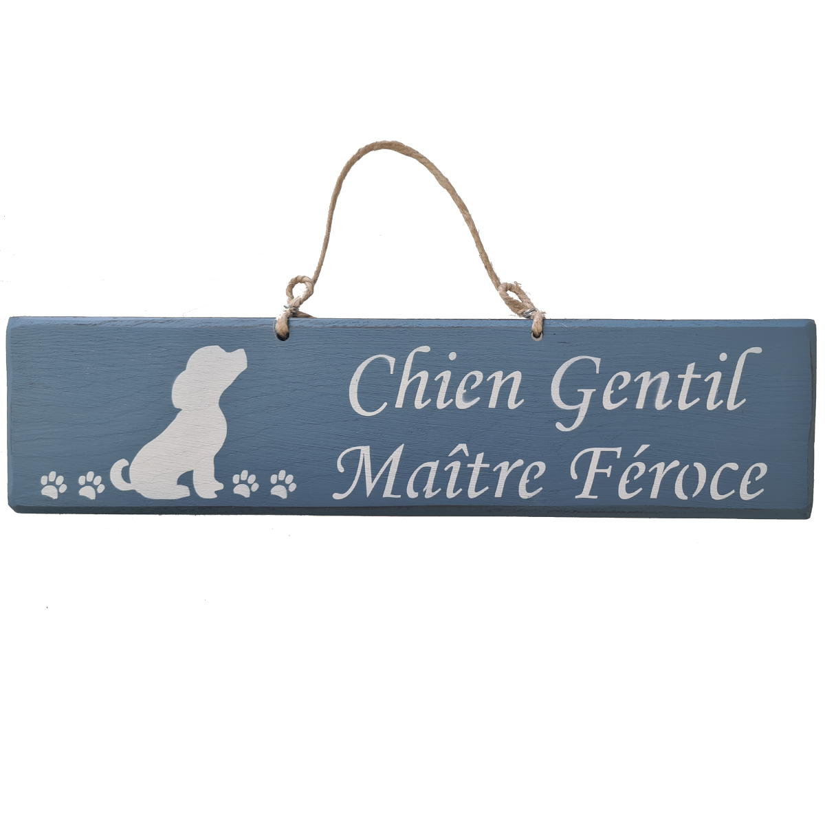 Pancarte en bois - Chien gentil, Matre Froce