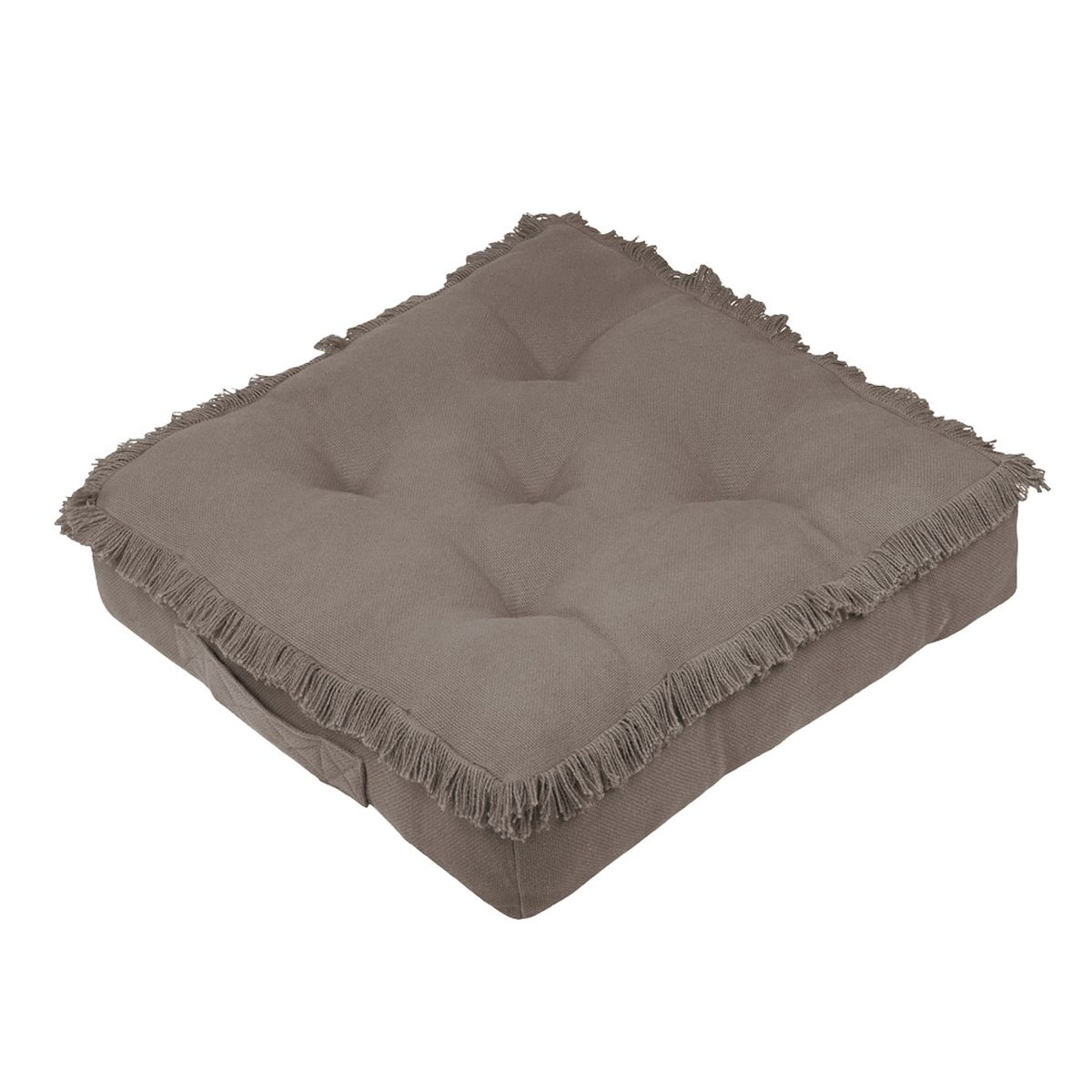 Coussin de sol uni en coton 45 x 45 x 10 cm - Prague Taupe