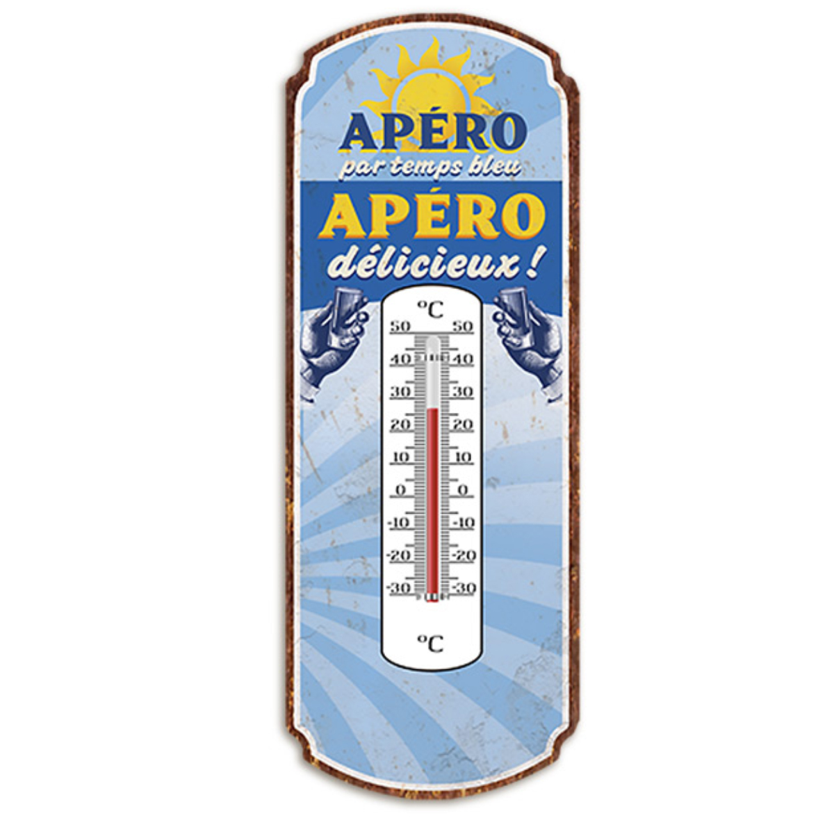 Thermomtre Apro par temps Bleu - Apro Dlicieux !