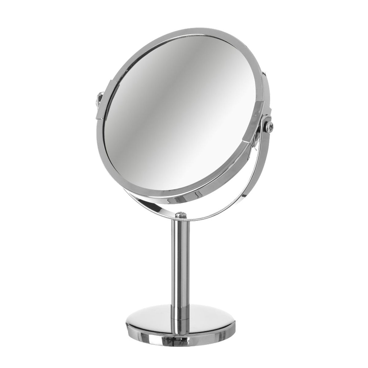 Miroir Double rond argent sur Pied