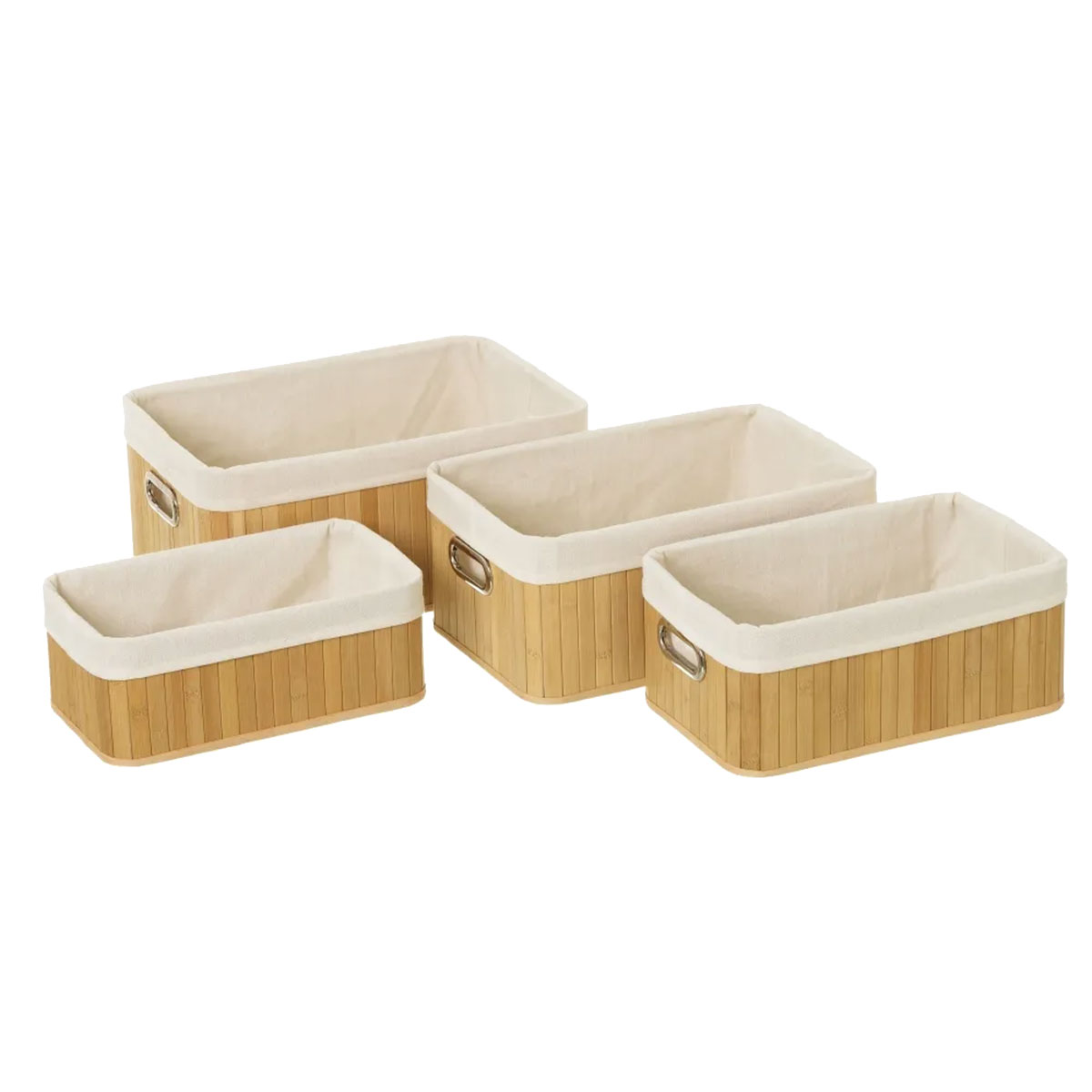 Set de 4 paniers de rangement en Bambou