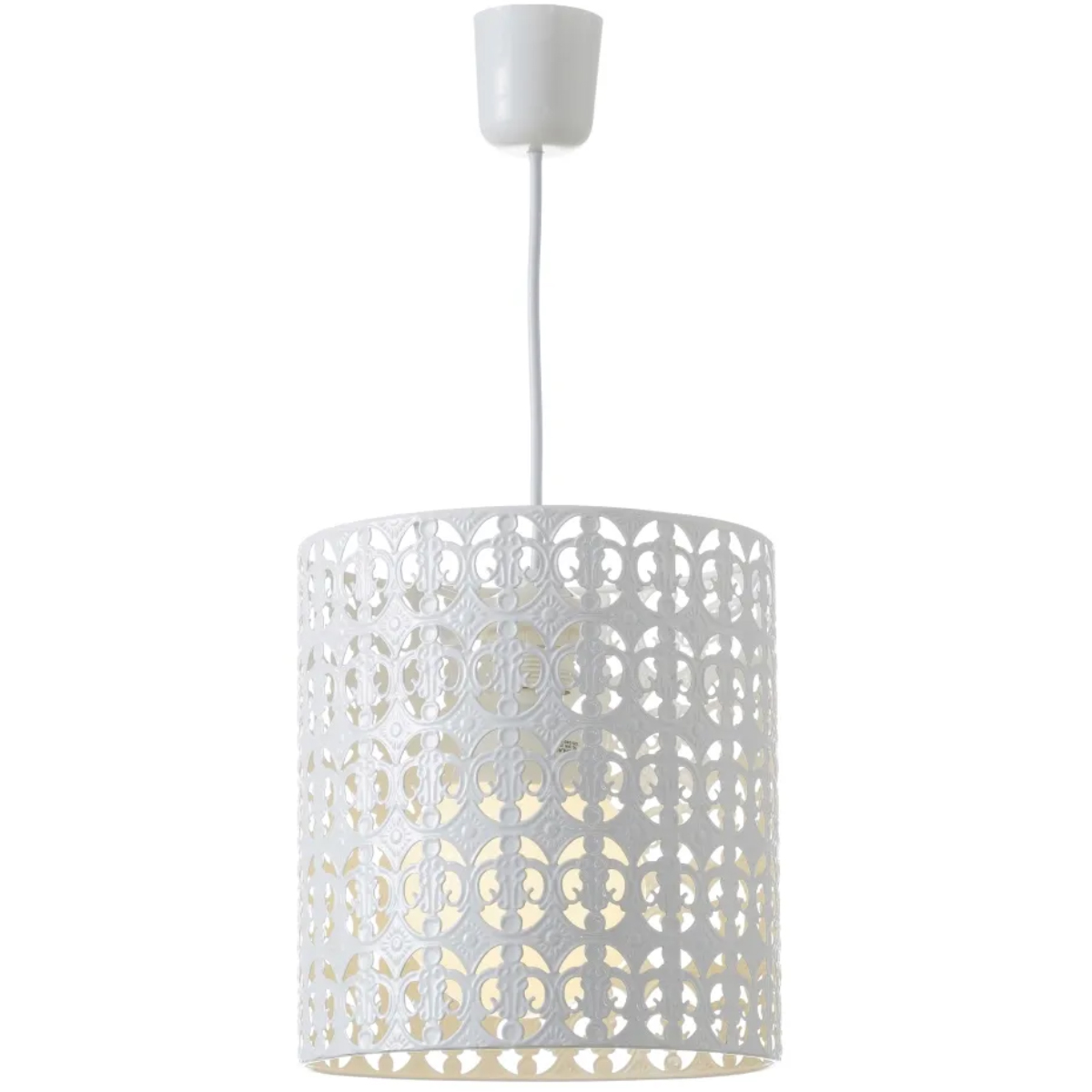 Lustre motif ajour en mtal Blanc 24.5 x 23 cm