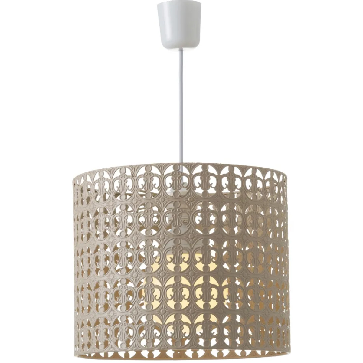 Lustre motif ajour en mtal Beige 25 x 29 cm