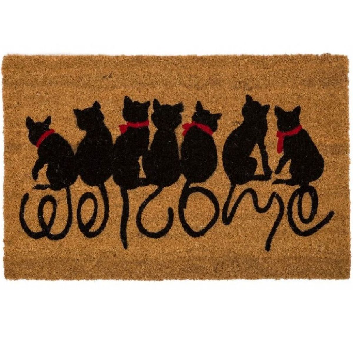 Paillasson en Fibres de coco welcome chats 60 cm