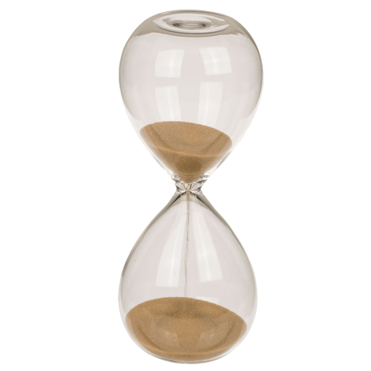 Sablier de cuisine en verre avec sable beige 5 minutes