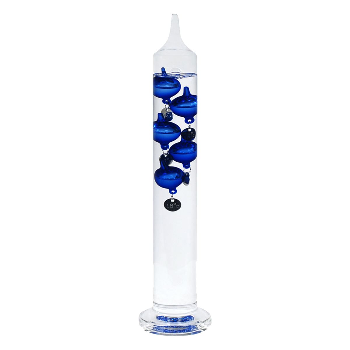 Thermomtre en verre de Galile Bleu - Galileo  33 cm