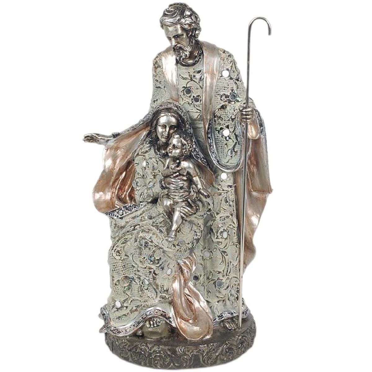 Figurine Nativit en rsine orne de petits miroirs 36 cm