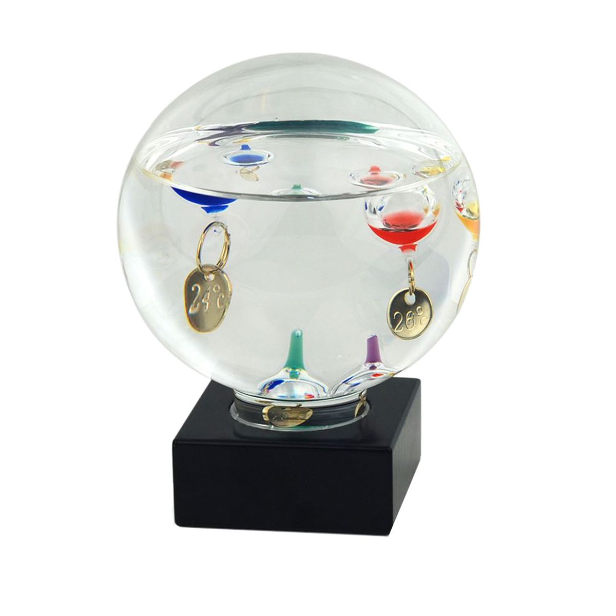 Thermomtre en verre de Galile - Galileo - Sur Socle