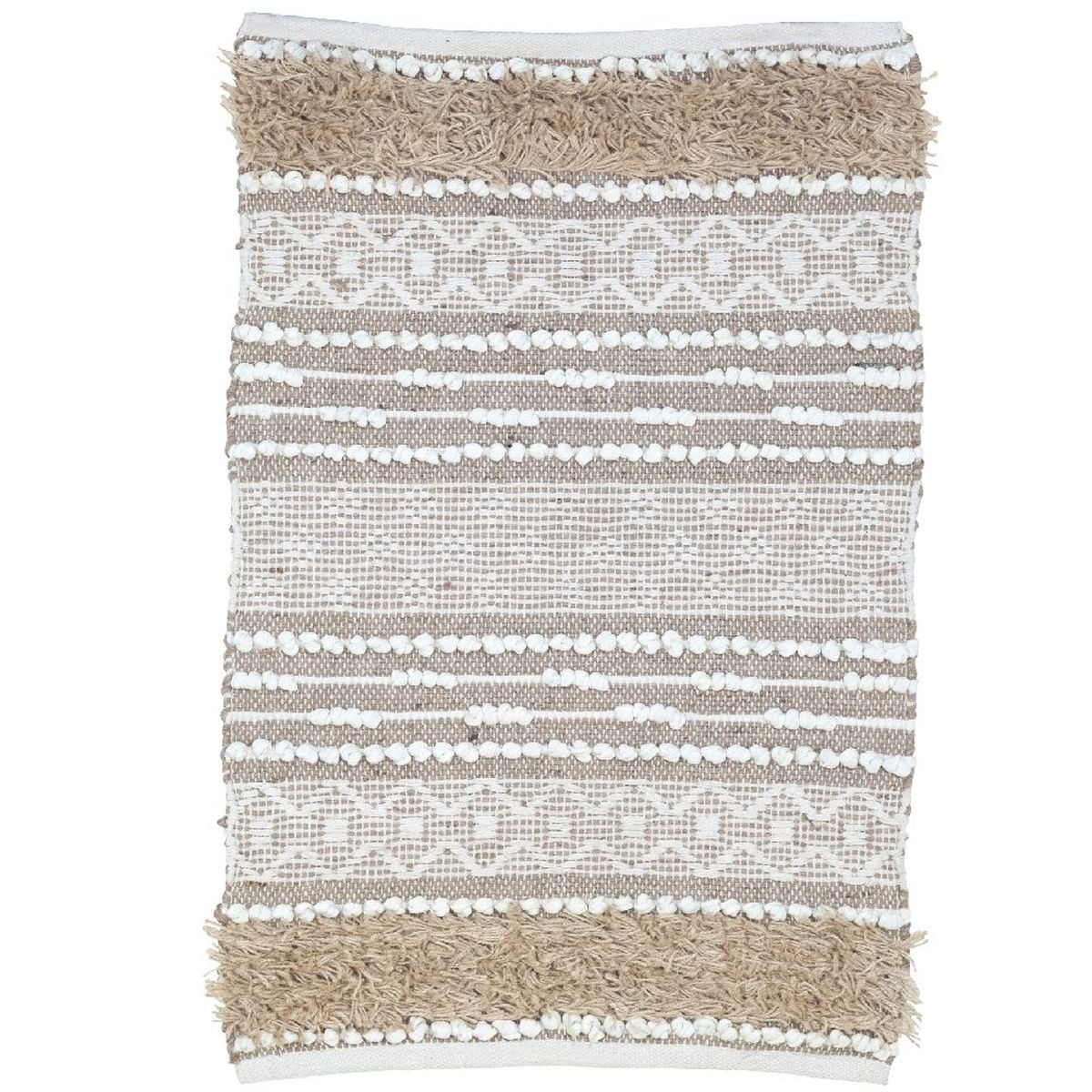 Tapis Ethnique tissage boho en coton 85 x 55 cm