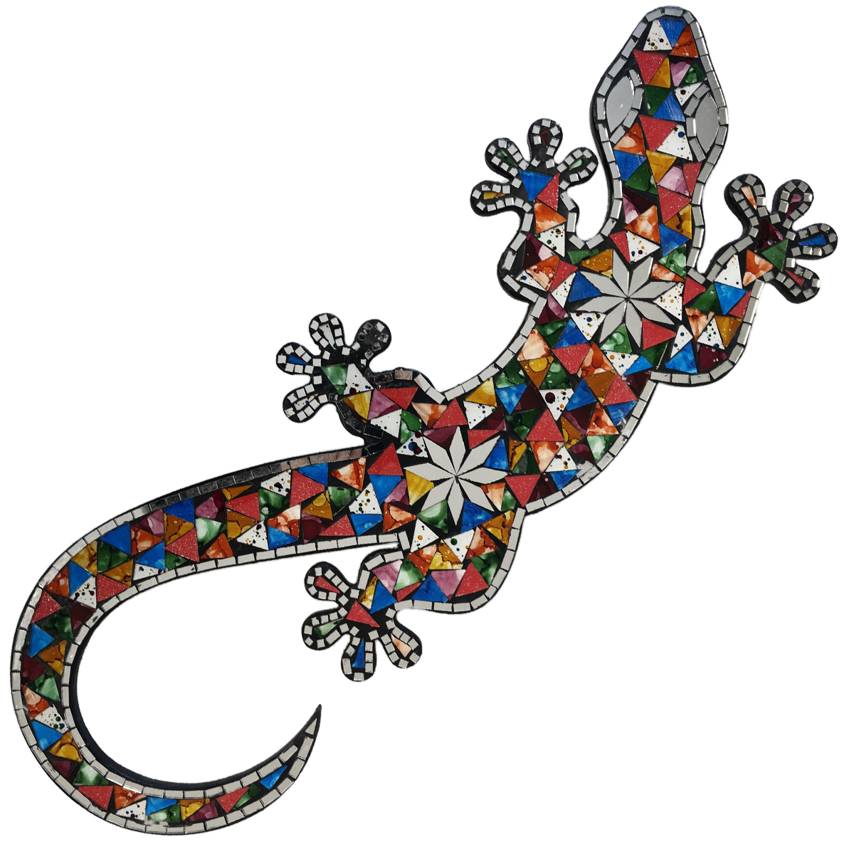 Salamandre murale en mosaques 81.5 cm