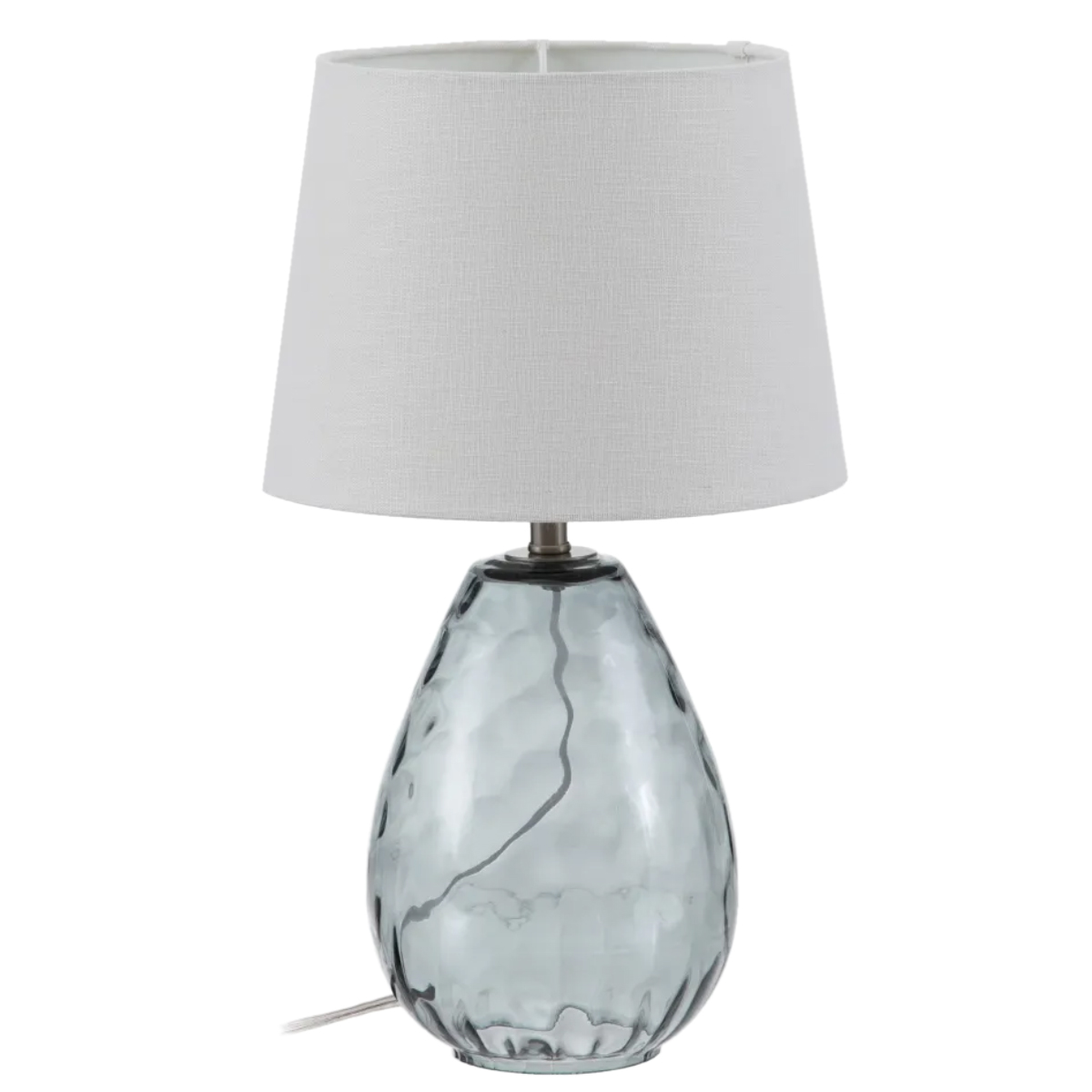 Lampe en verre gris - Abat jour en lin