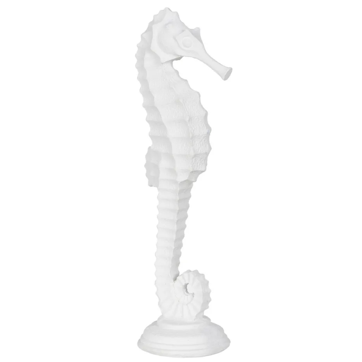 Grand hippocampe en rsine blanche 45 cm