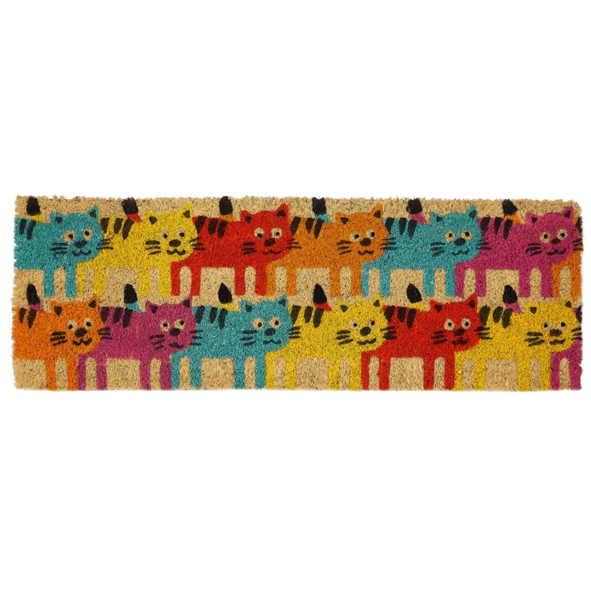 Paillasson en Fibres de coco Chats Multicolores 75 cm