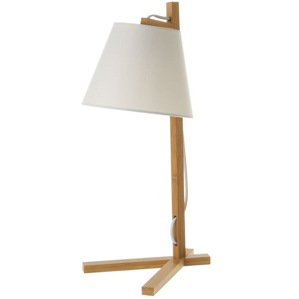 Lampe Bambou - abat jour Blanc Esprit Scandinave 50 cm