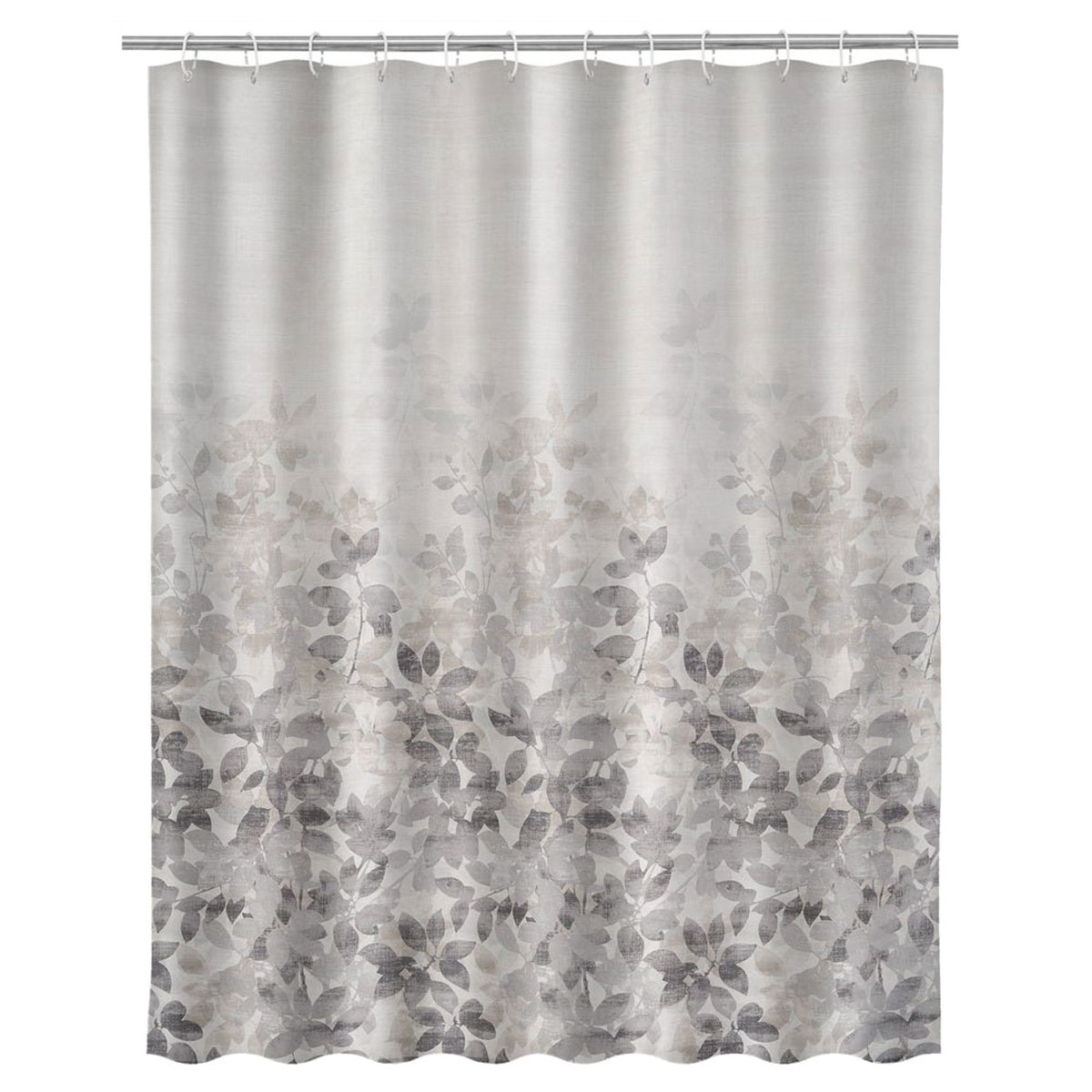 Rideau de douche Gris floral 180 x 200 cm