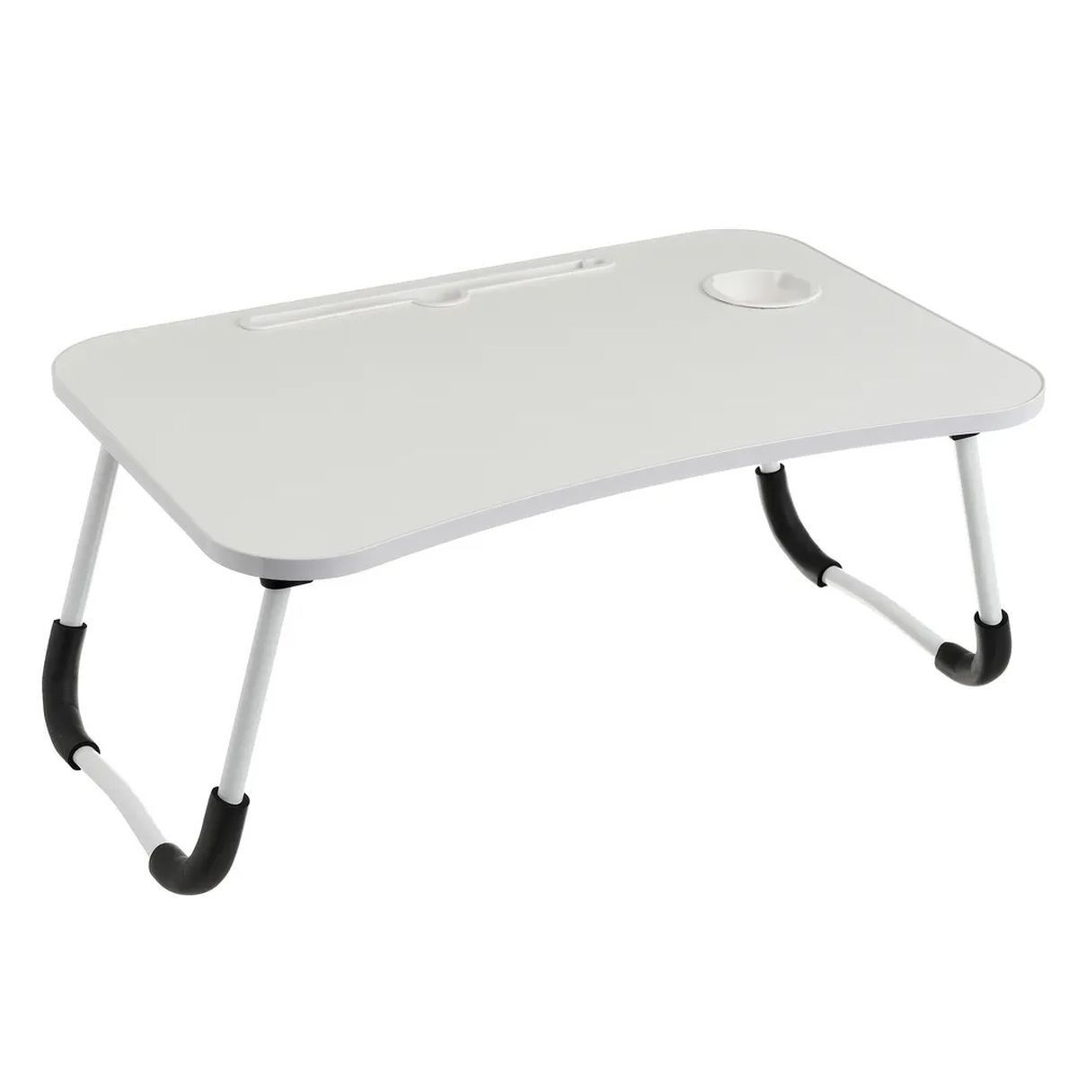 Plateau sur pieds multifonction pliable - Blanc - 60 cm