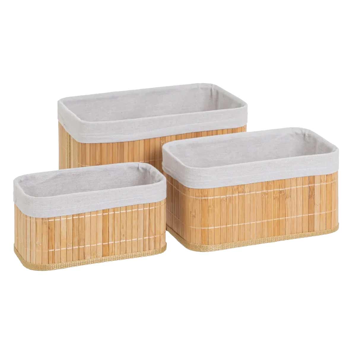 Set de 3 paniers de rangement en Bambou