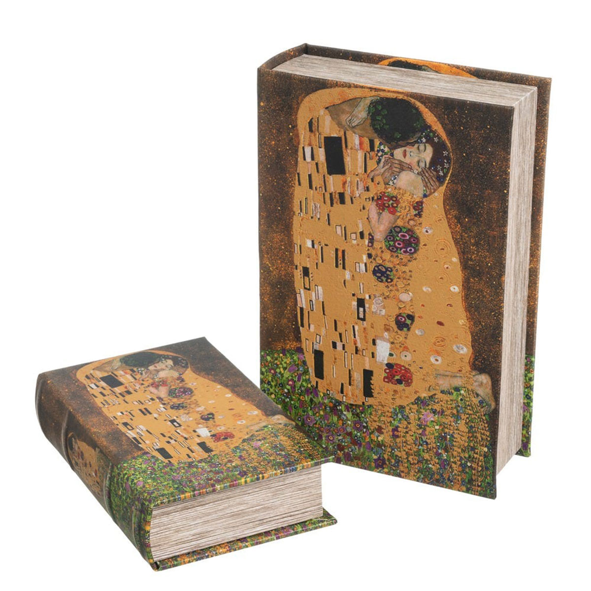 Ensemble de 2 botes en forme de livres Le baiser de Klimt