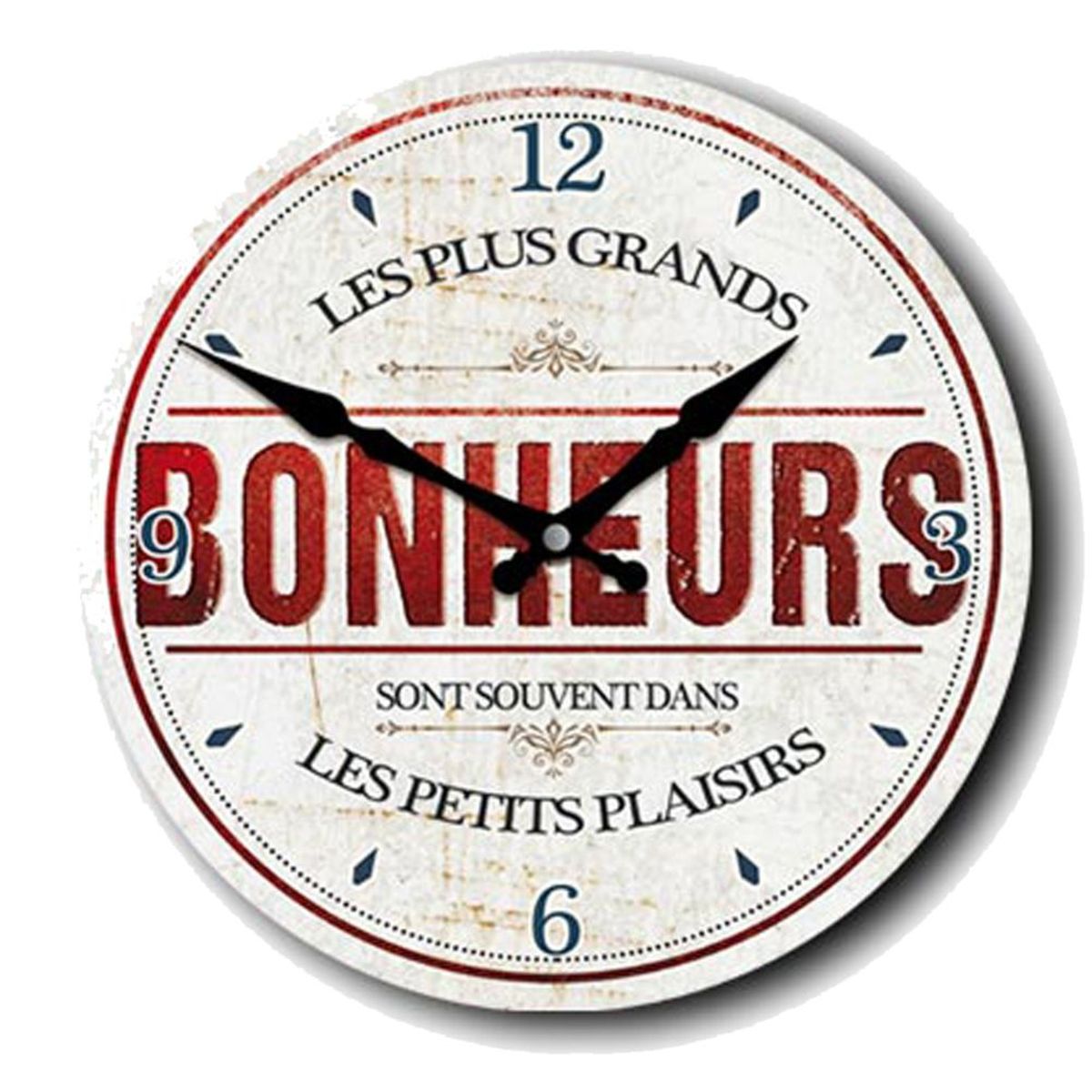 Horloge Les plus grands Bonheurs dans les petits plaisirs 28 cm