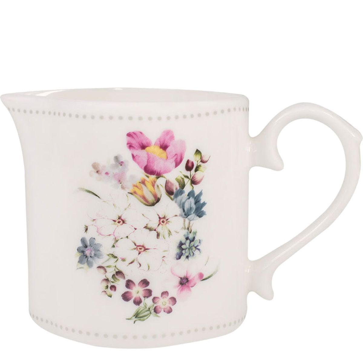 Pot  lait ou crmier en Porcelaine fine Motif Floral