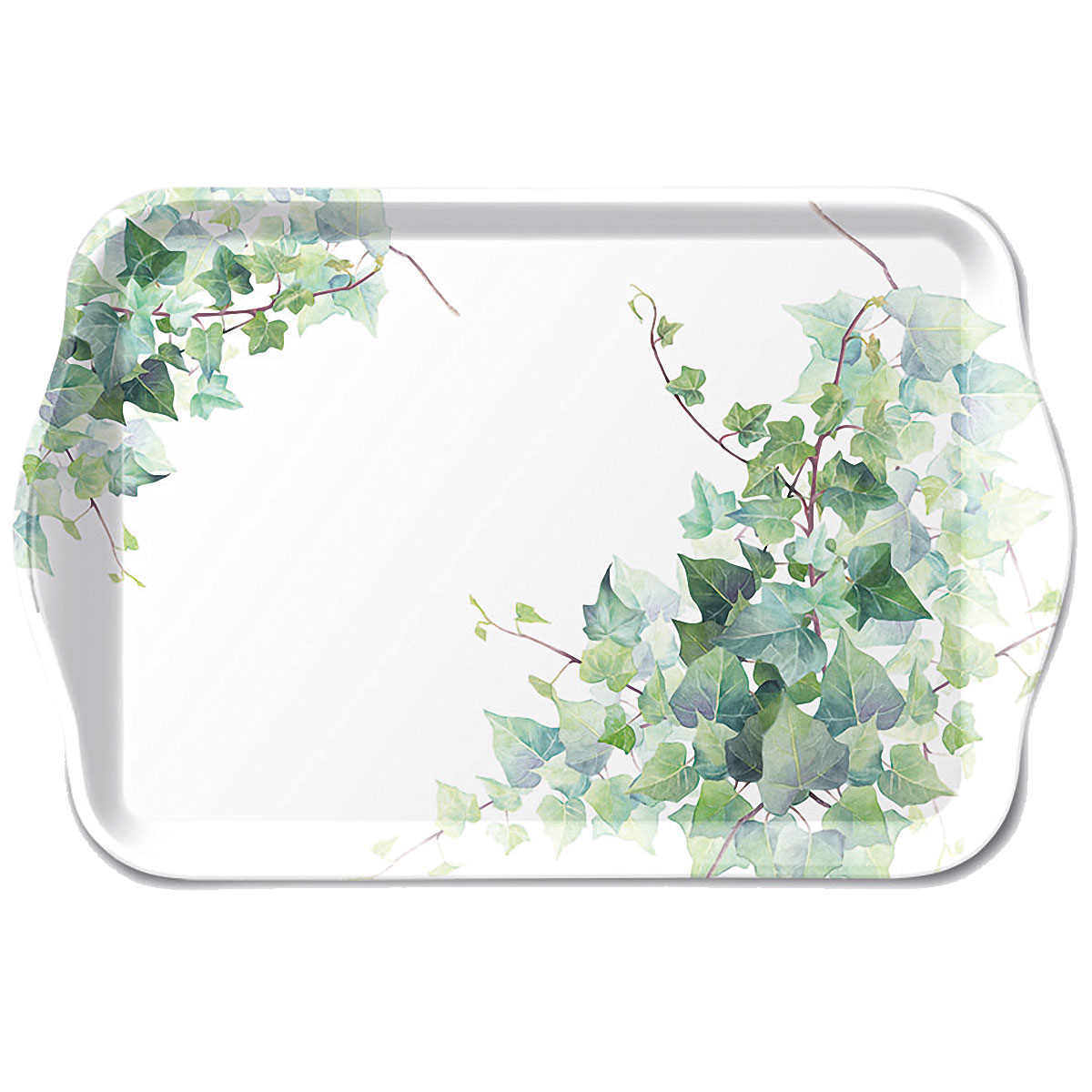 Mini Plateau en mlamine lierre hedera blanc