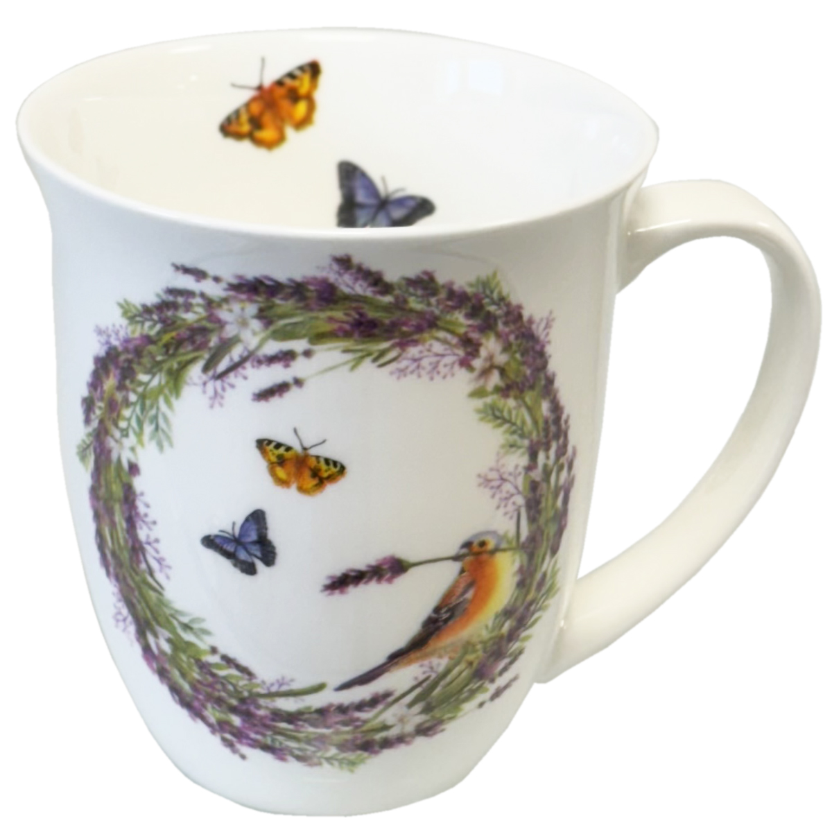 Mug en Porcelaine fine - Pinson et papillons