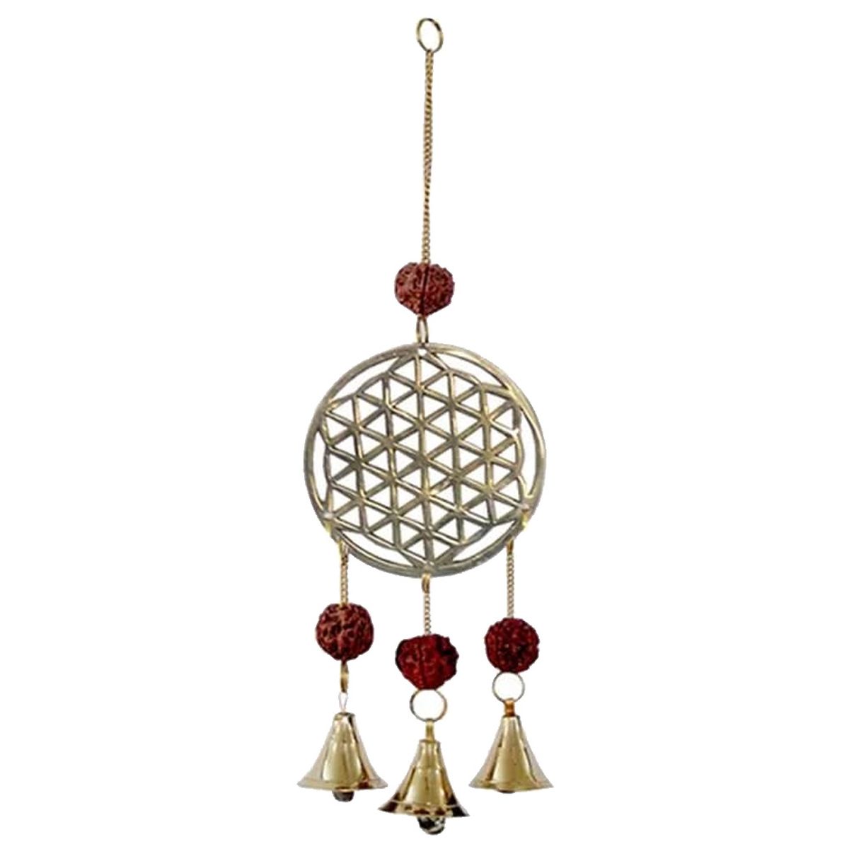 Carillon  vent Fleur de Vie et graines de Rudraksha