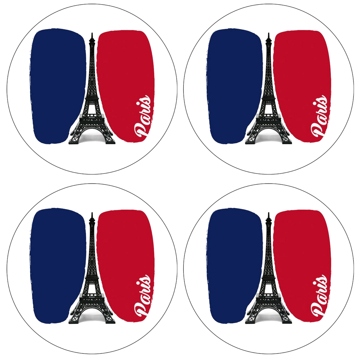 Set de 4 dessous de verres ronds Paris by Cbkreation