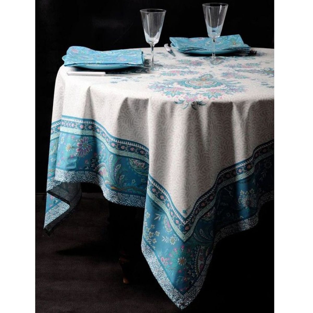 Serviette de table Haveli Kalian Blanche Coton suprieur