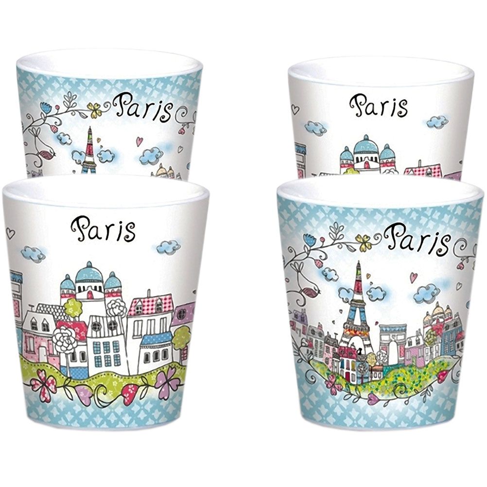 Set de 4 Gobelets Expresso Paris Bucolique