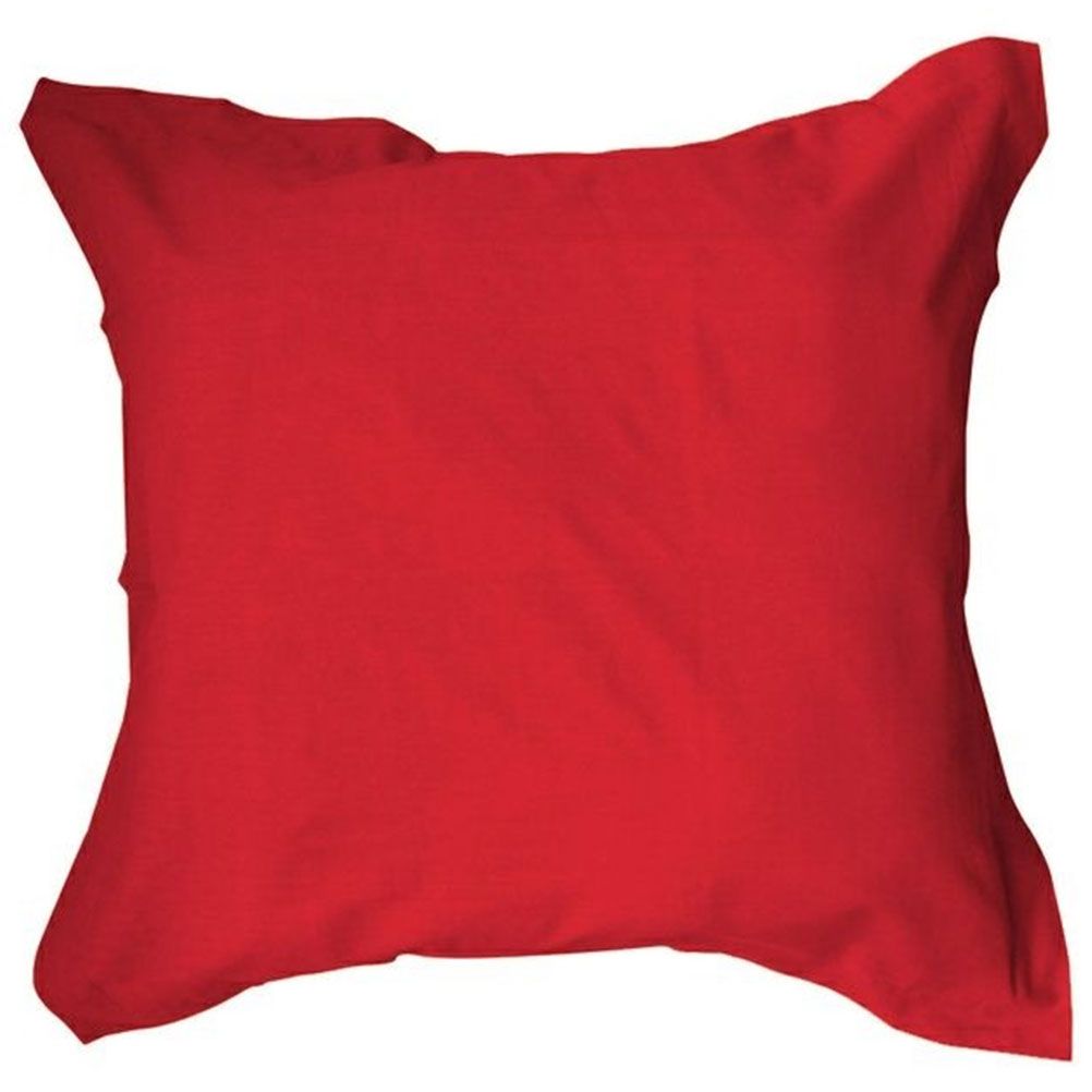 Taie d'oreiller unie rouge 75 x 75 cm - Pomme d'amour