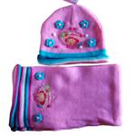 Set bonnet charpe Charlotte aux fraises rose taille 2-4 ans