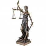 Figurine Justitia Themis en rsine aspect bronze 30 cm