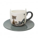 Tasse I Love Cats et sous tasse en cramique