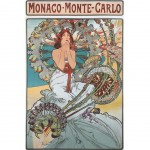 Poster Monaco Affiche ancienne Monte-Carlo Mucha - 70 x 50 cm