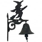 Cloche Murale en Fonte La Sorcire sur son balai 25 cm