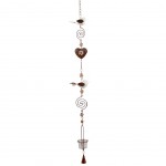 Suspension Photophore Coeur Fleur en mtal et verre 110 cm