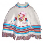 Poncho Charlotte aux fraises beige 2-4 ans