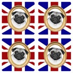 Sous verre London Union Jack Carlin By Cbkreation - lot de 4