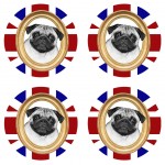 Sous verre London Union Jack Carlin By Cbkreation - lot de 4