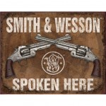 Plaque Dcorative Smith and Wesson en mtal 40.5 x 31.5 cm