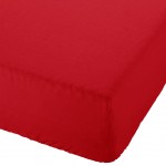 Drap housse rouge pour lit une place 90 x 190 cm
