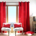 Rideau  oeillets en coton Rouge 135 x 240 cm