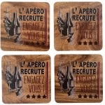 4 Dessous de verre - L'Apro recrute - En boite cadeau