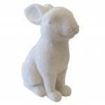 Figurine Deco lapin blanc floqu 9.5 cm