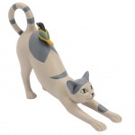 Figurine Oscar le chat et l'oiseau en rsine 14 cm