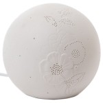 Lampe Boule coquelicots en porcelaine 15 cm