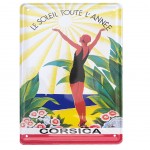 Petite plaque métallique Corse - Corsica Le Soleil toute l'an