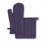 Gant et manique en coton - Deep purple